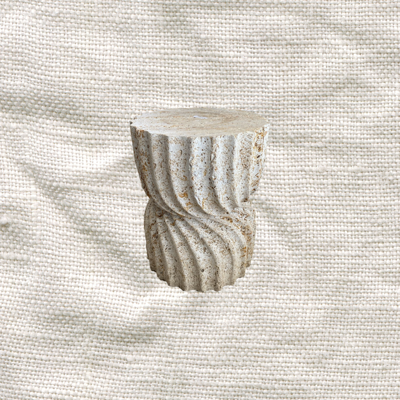 Travertine Swirl Side Table