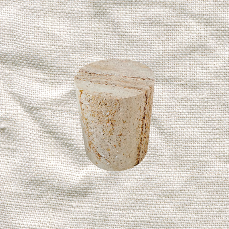 Round Travertine Solid Side Table