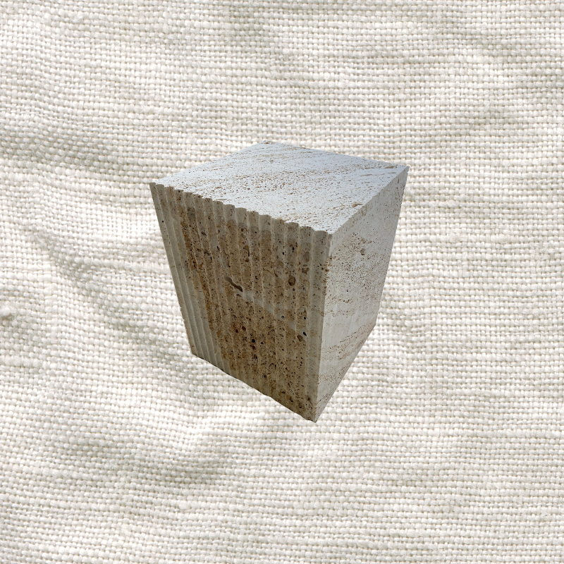 Hollow Travertine Side Table