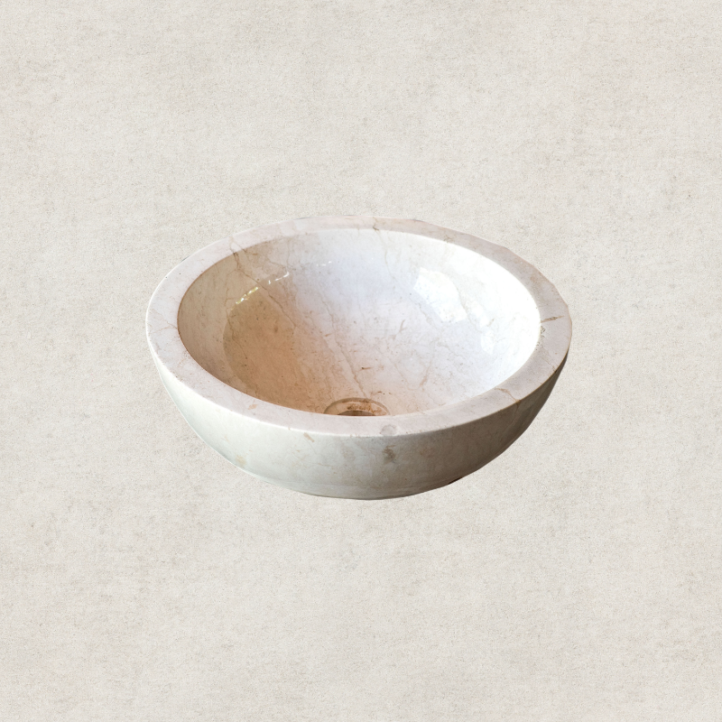 White Marble Basin - Fully Polished