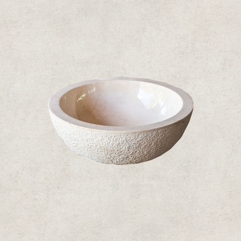 Marble Hammer Basin White 40x40x15cm