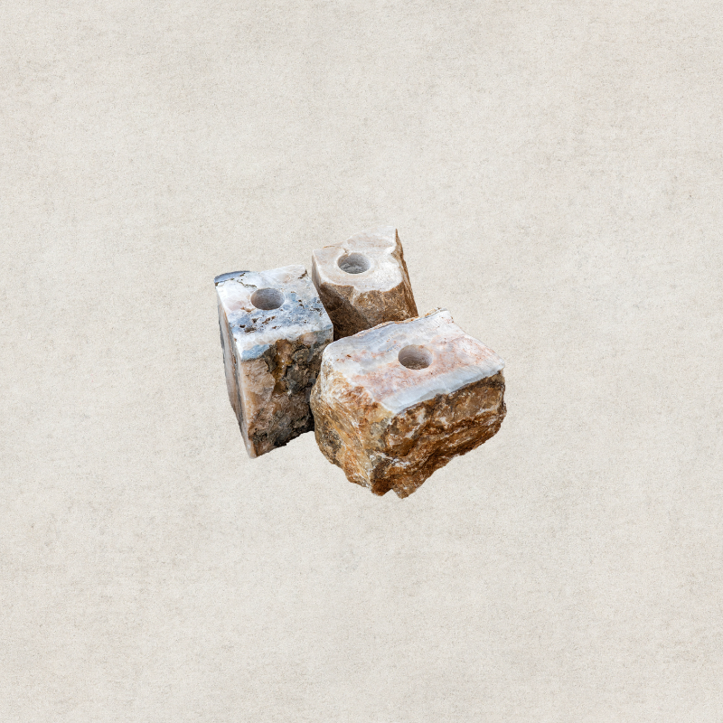 Rough Square Onyx Candle Holder