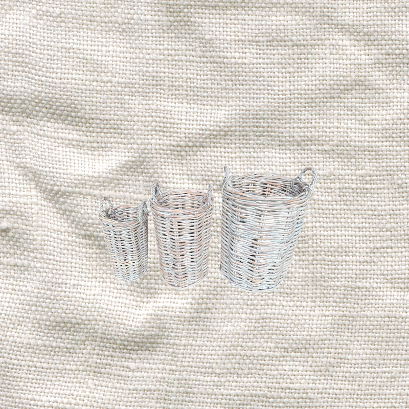 Oval Jungle White Washed Basket Medium 40x40x60cm