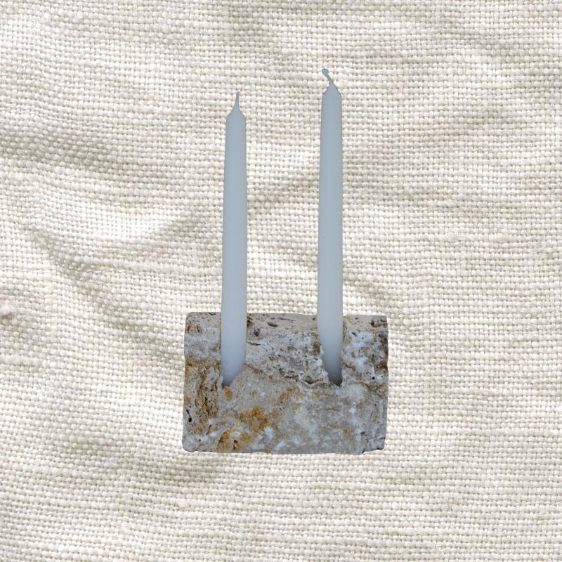 Travertine Candle Holder Rough