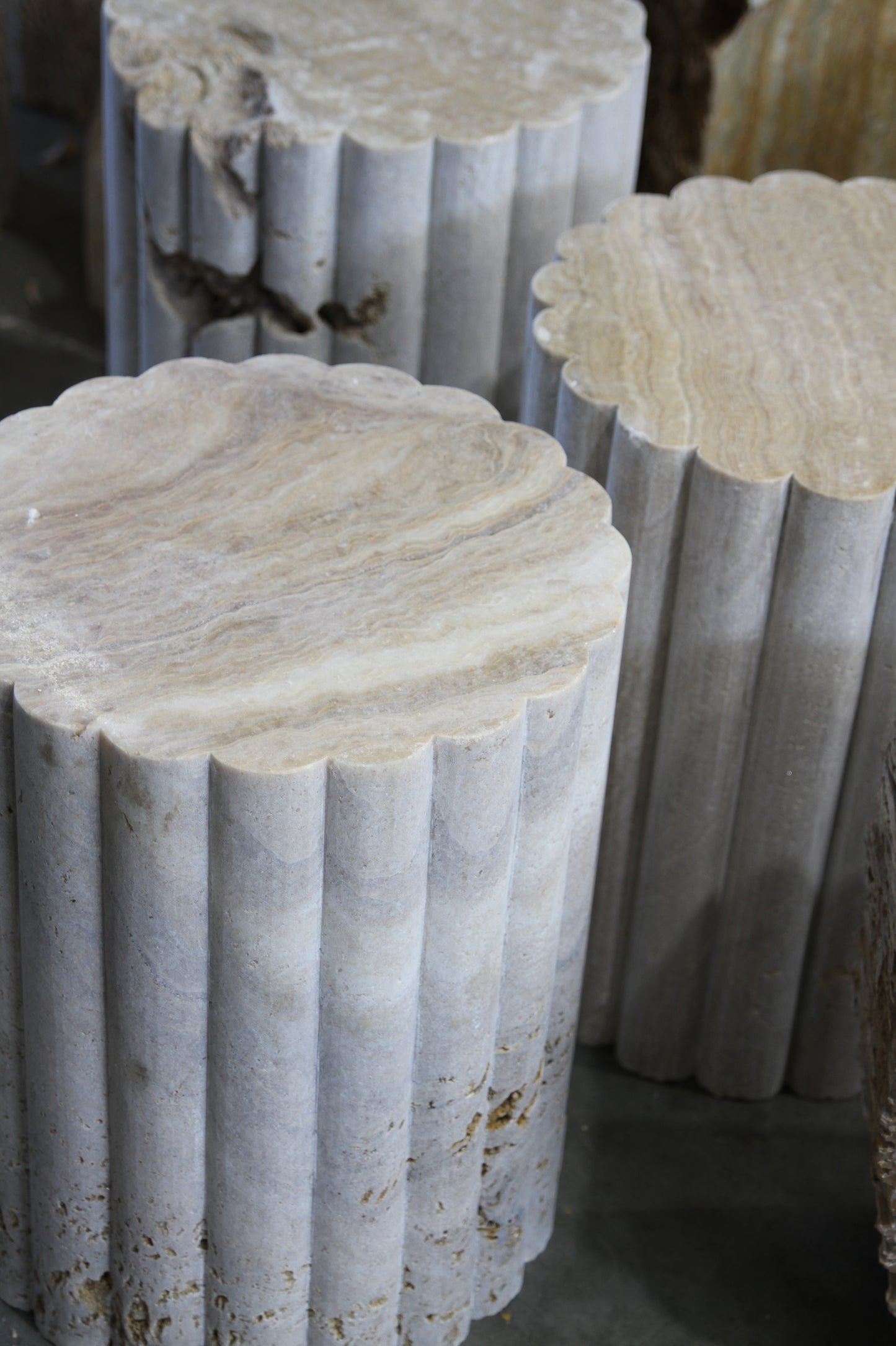 Honey Onyx Floral Side Table