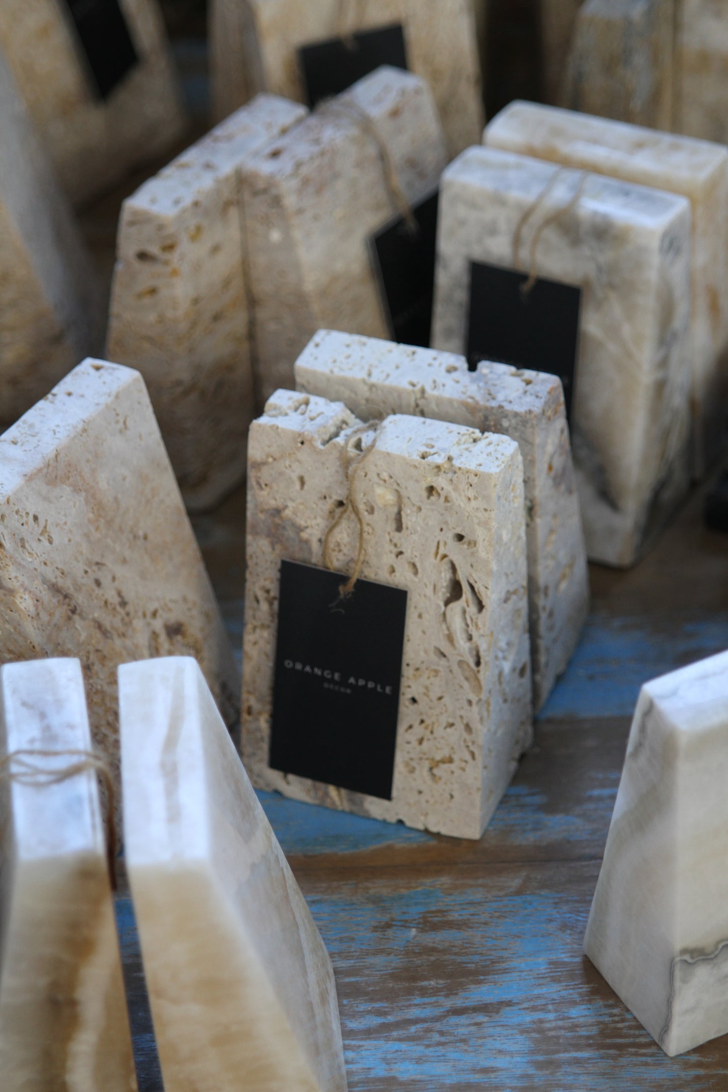 Travertine Onyx Book Ends - Set of 2
