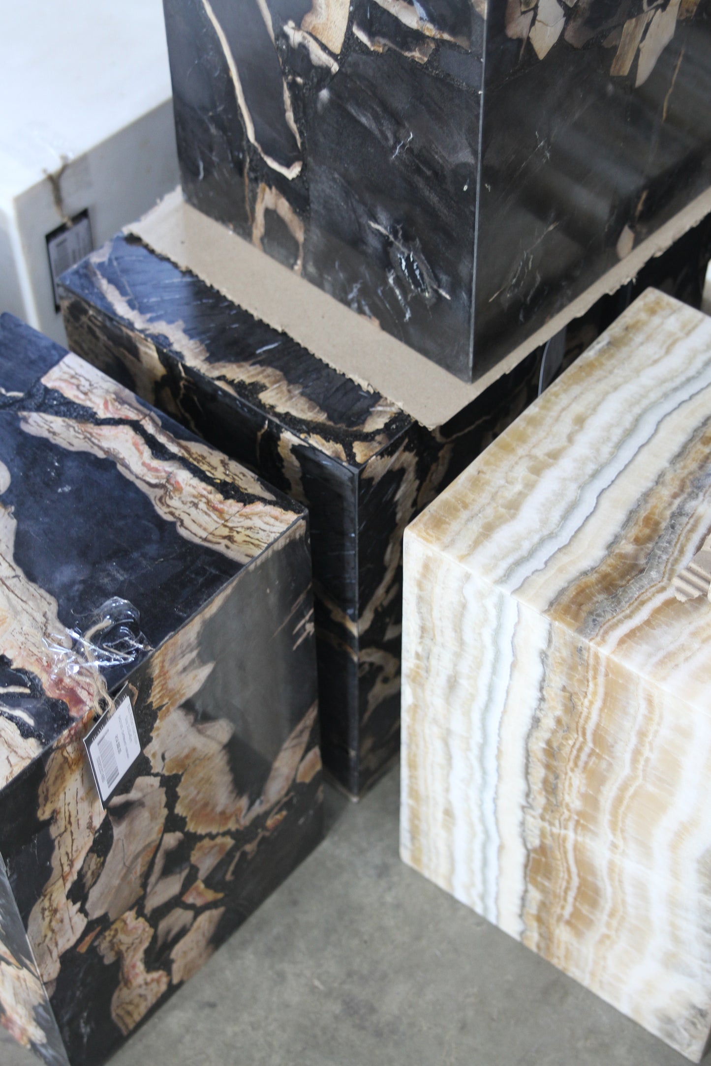 Black Petrified Wood - Hollow Stool