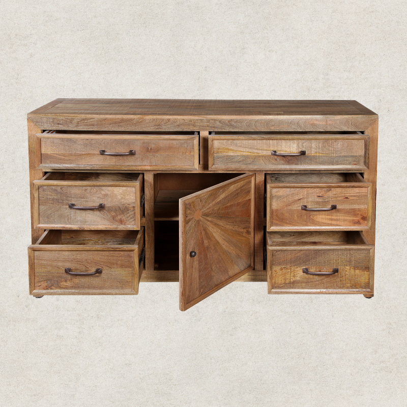 6 Drawer Sideboard 168x45x97cm