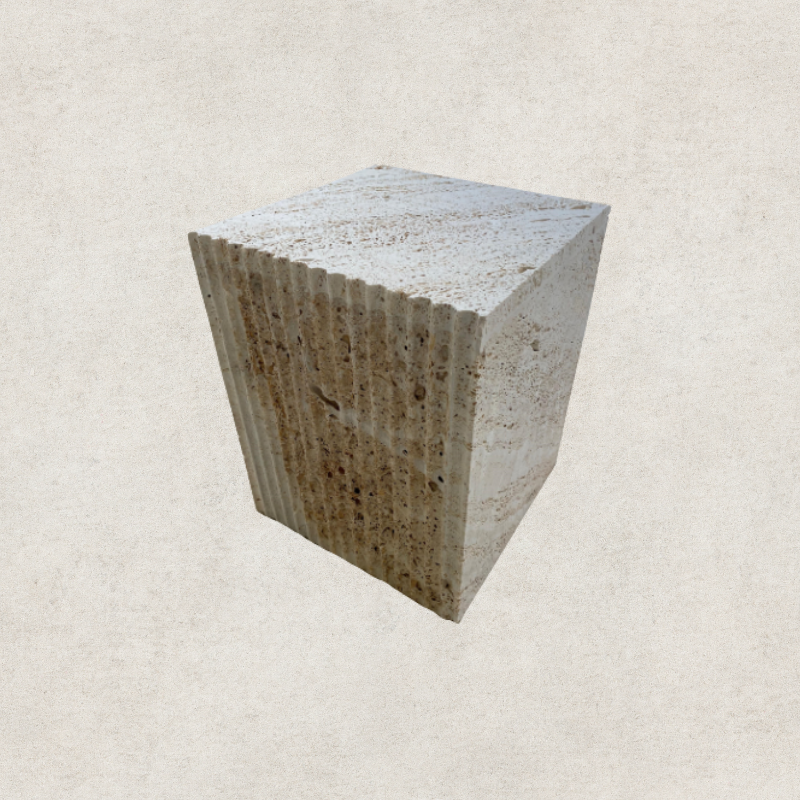 Hollow Travertine Side Table