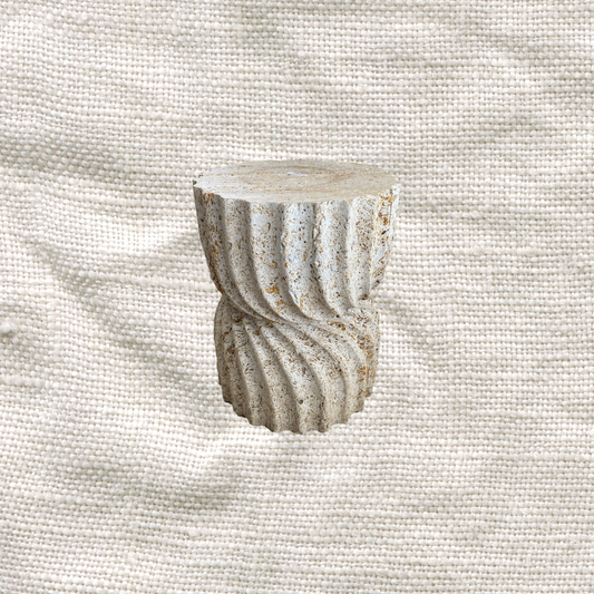 Travertine Swirl Side Table