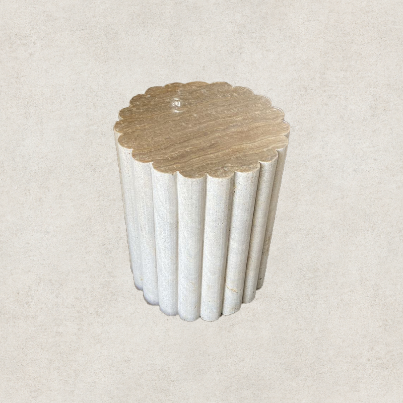 Honey Onyx Floral Side Table