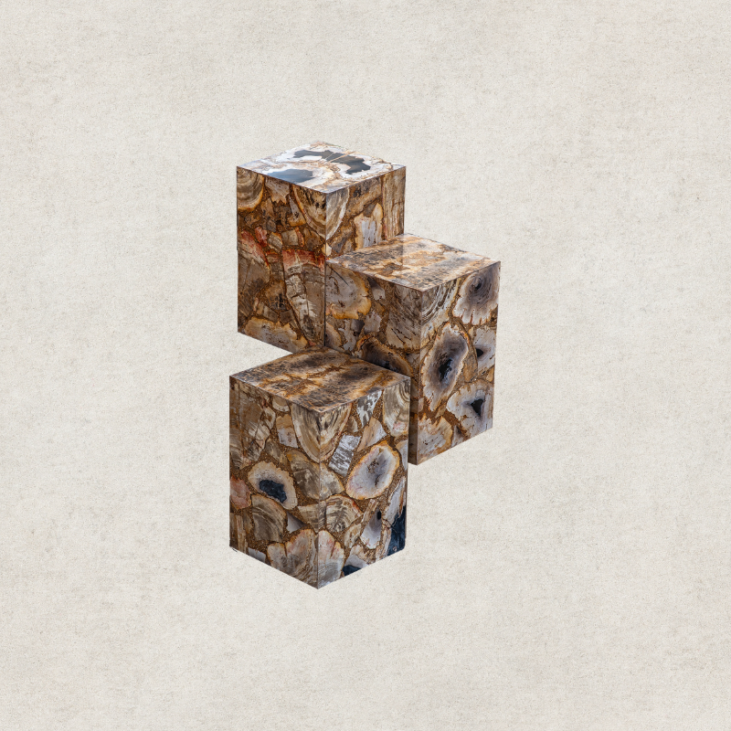 Brown Petrified Wood - Hollow Stool