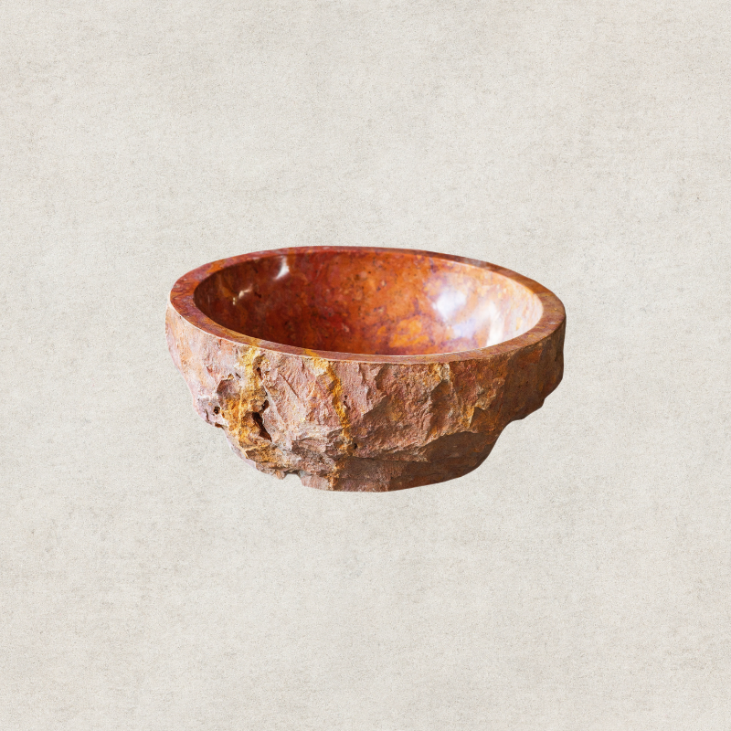 Red Marble Round Basin