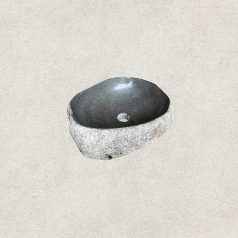 River Rock Basin Oval Thin Lip