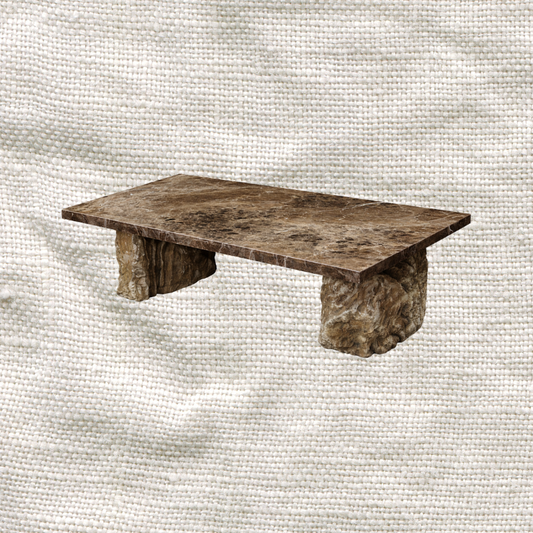 Espresso Marble and Onyx Coffee Table