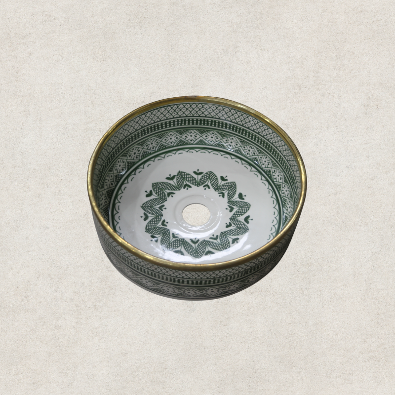 Ceramic Basin with Copper