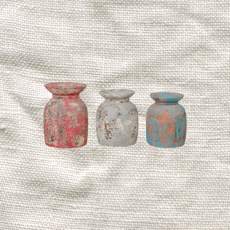 Wooden Oil Pot 28x28x42cm