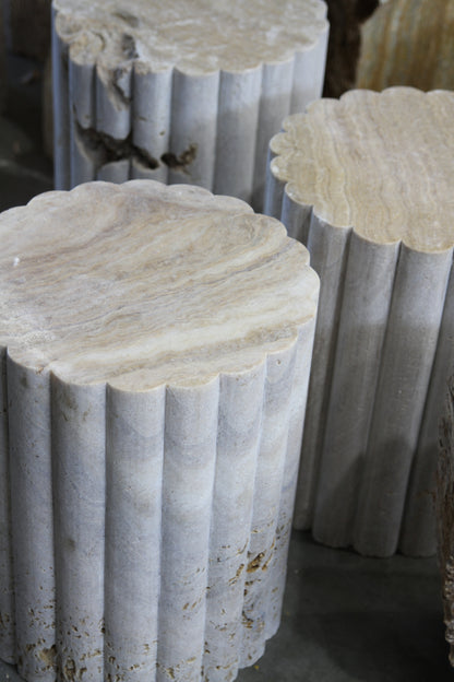 Honey Onyx Floral Side Table