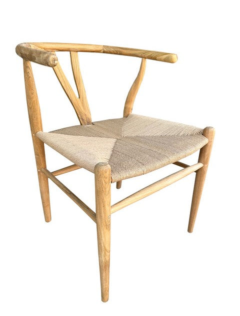 Teak Fishbone Loom Chair 53x55x77cm