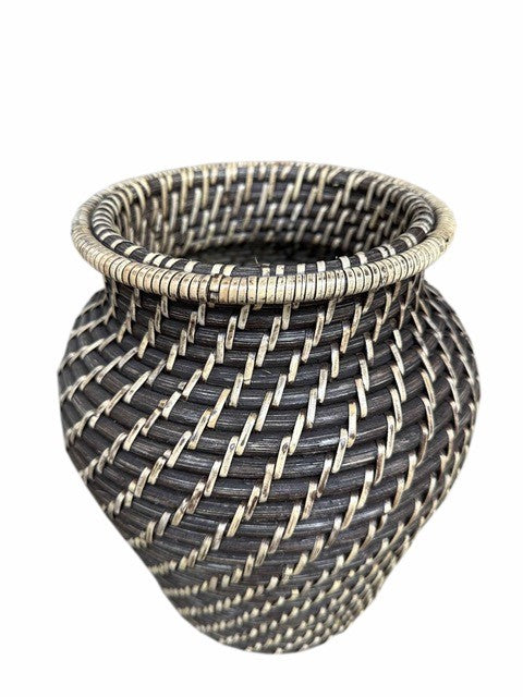 Vase Brown/Black Washed 15x15x25cm