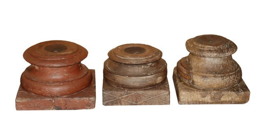 Column Base Wooden Candle Stand 30x30x25cm