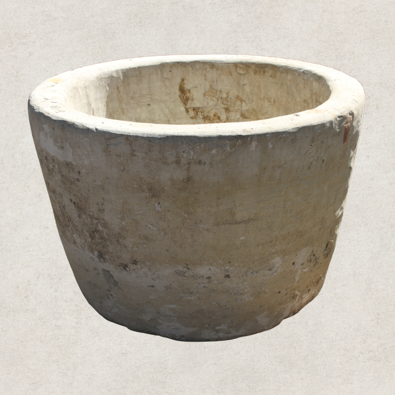 Round Limestone Pot