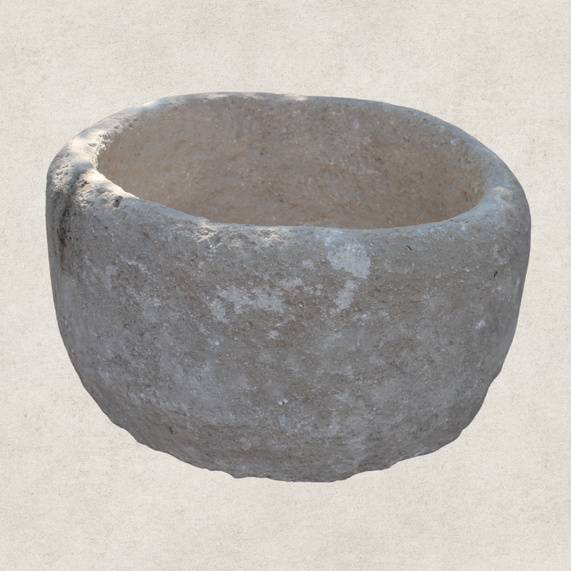 Round Limestone Pot