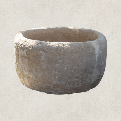 Round Limestone Pot