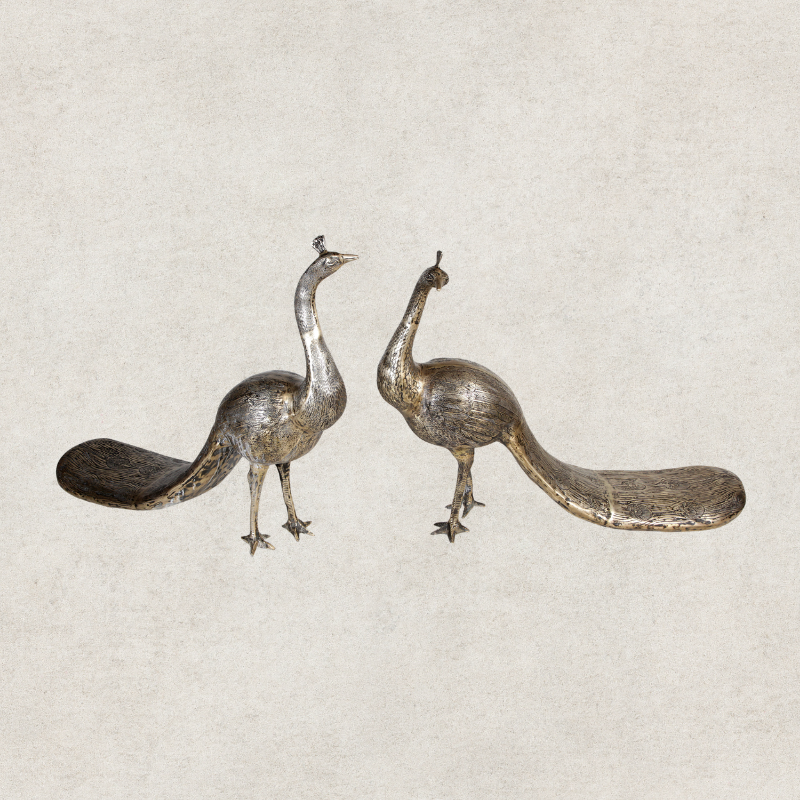Brass Peacock Set of 2