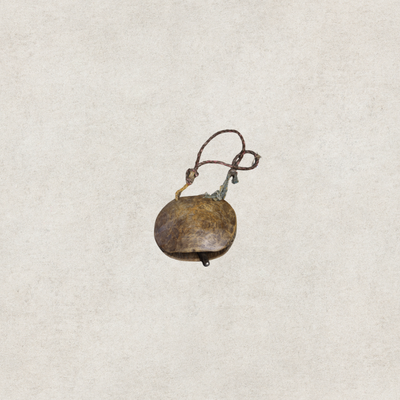 Carved Wood Cow Bell