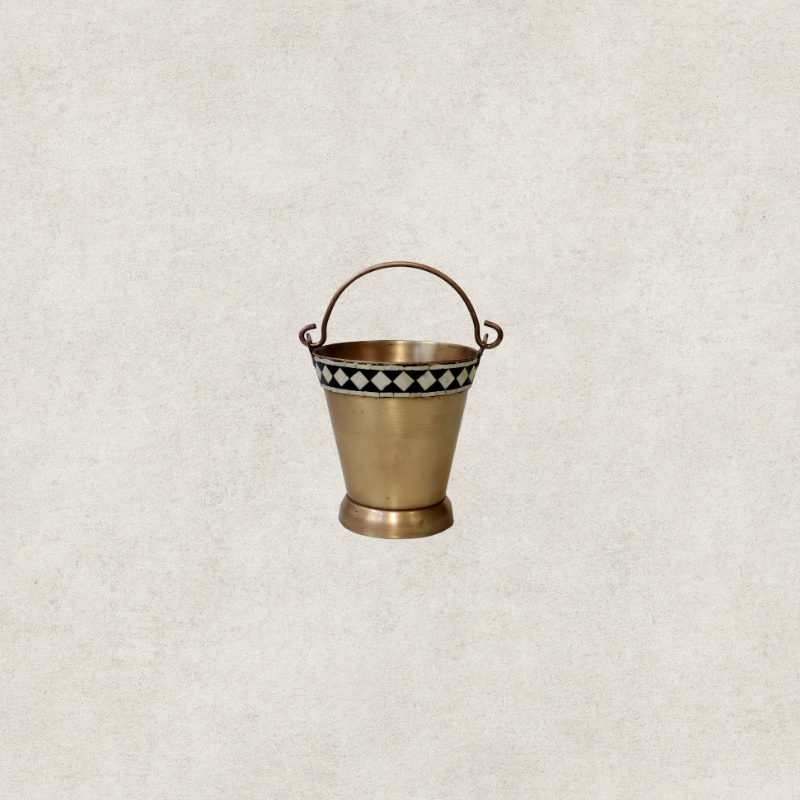 Brass and Bone Inlay Bucket