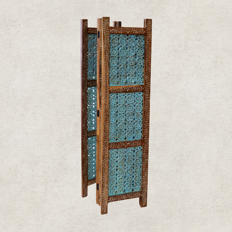 Wood and Bone Inlay Screen