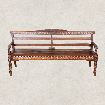 Wood and Bone Inlay Bench (Variant B)