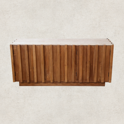 Travertine and Wood Sideboard