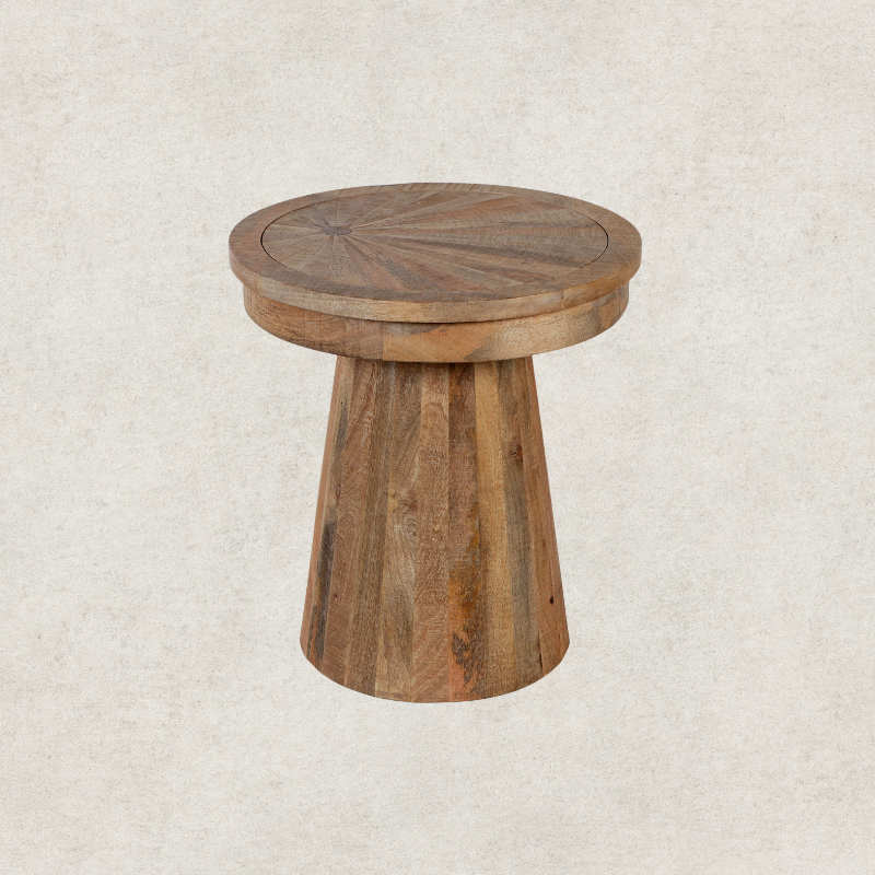 Round Wooden Side Table