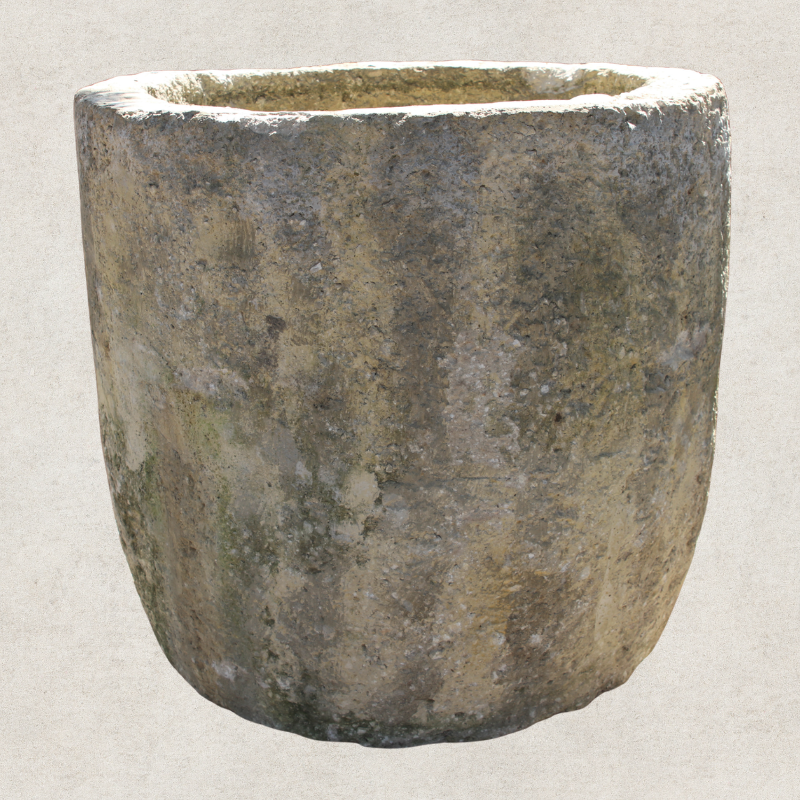 Round Limestone Pot
