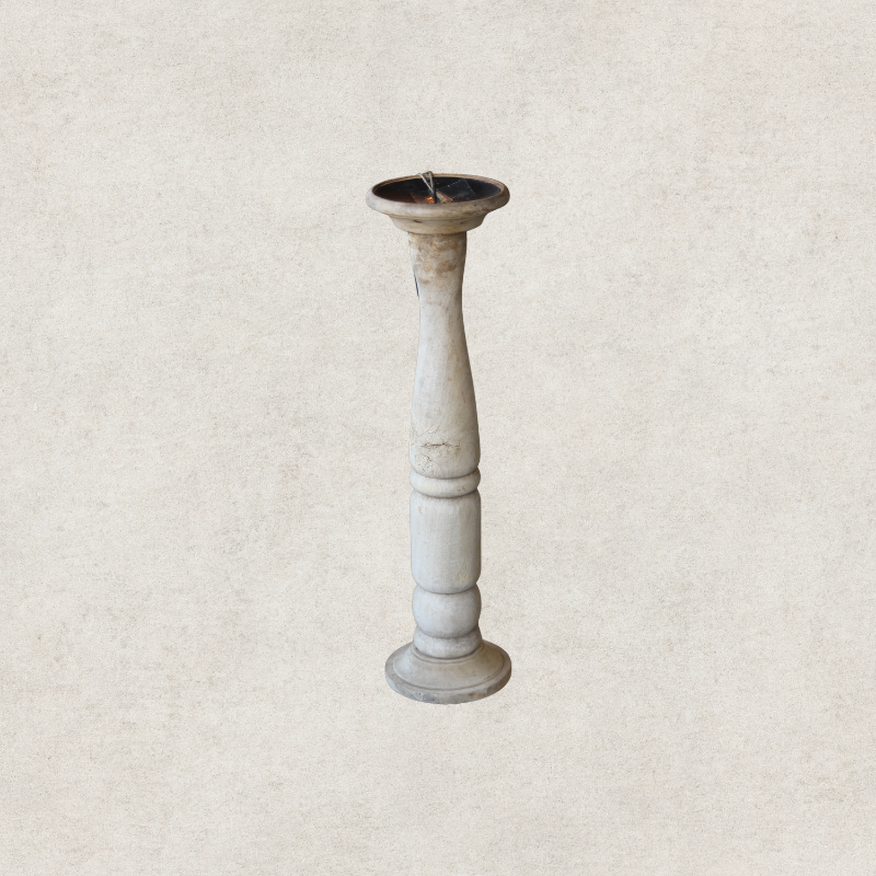 Wooden Pillar Candle Stand - Tall