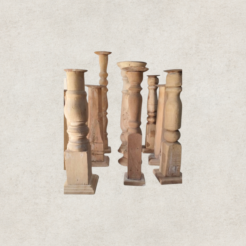 Wooden Pillar Candle Stand - Tall