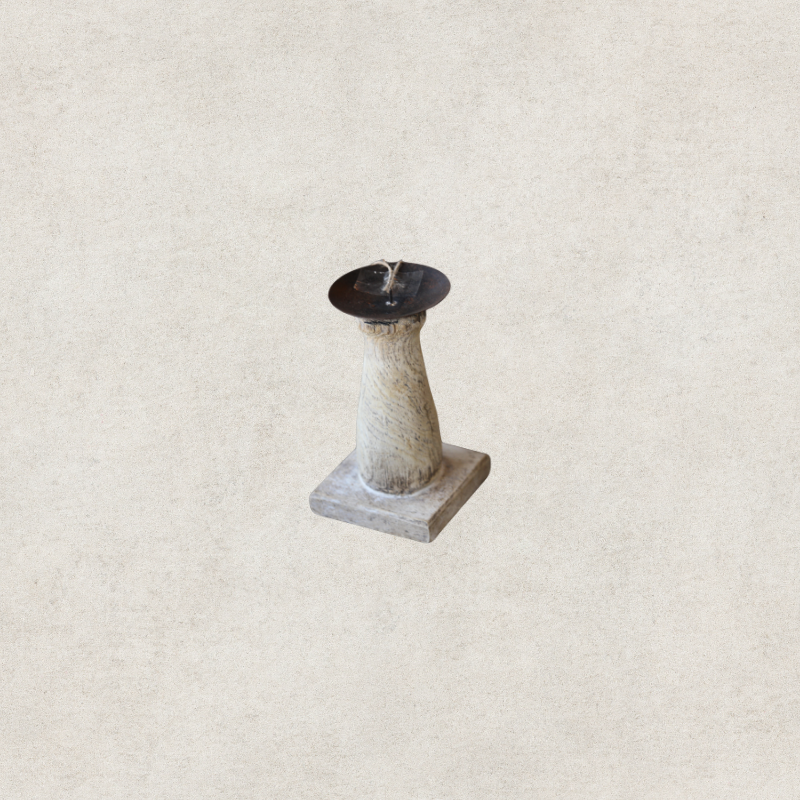 Wooden Pillar Candle Stand - Short