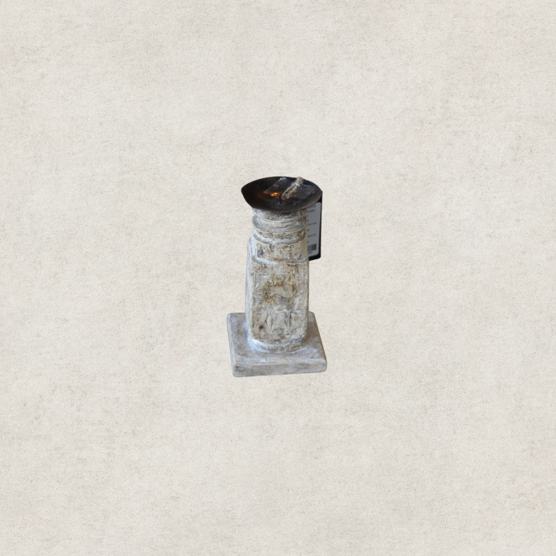 Wooden Pillar Candle Stand - Short