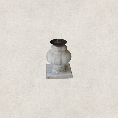 Wooden Pillar Candle Stand - Short