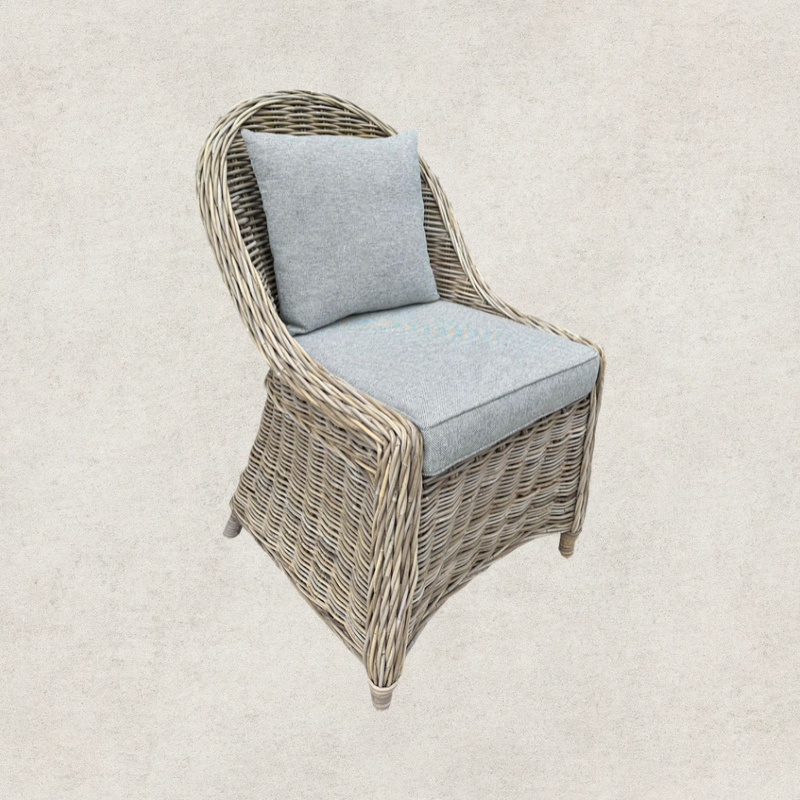 Round Kubu Dining Chair & Seat Cushion